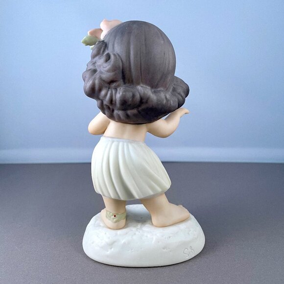 Precious Moments Happy Hula Days Figurine Hawaiian Beach Girl Statue 1995 128694 - Picture 10 of 11